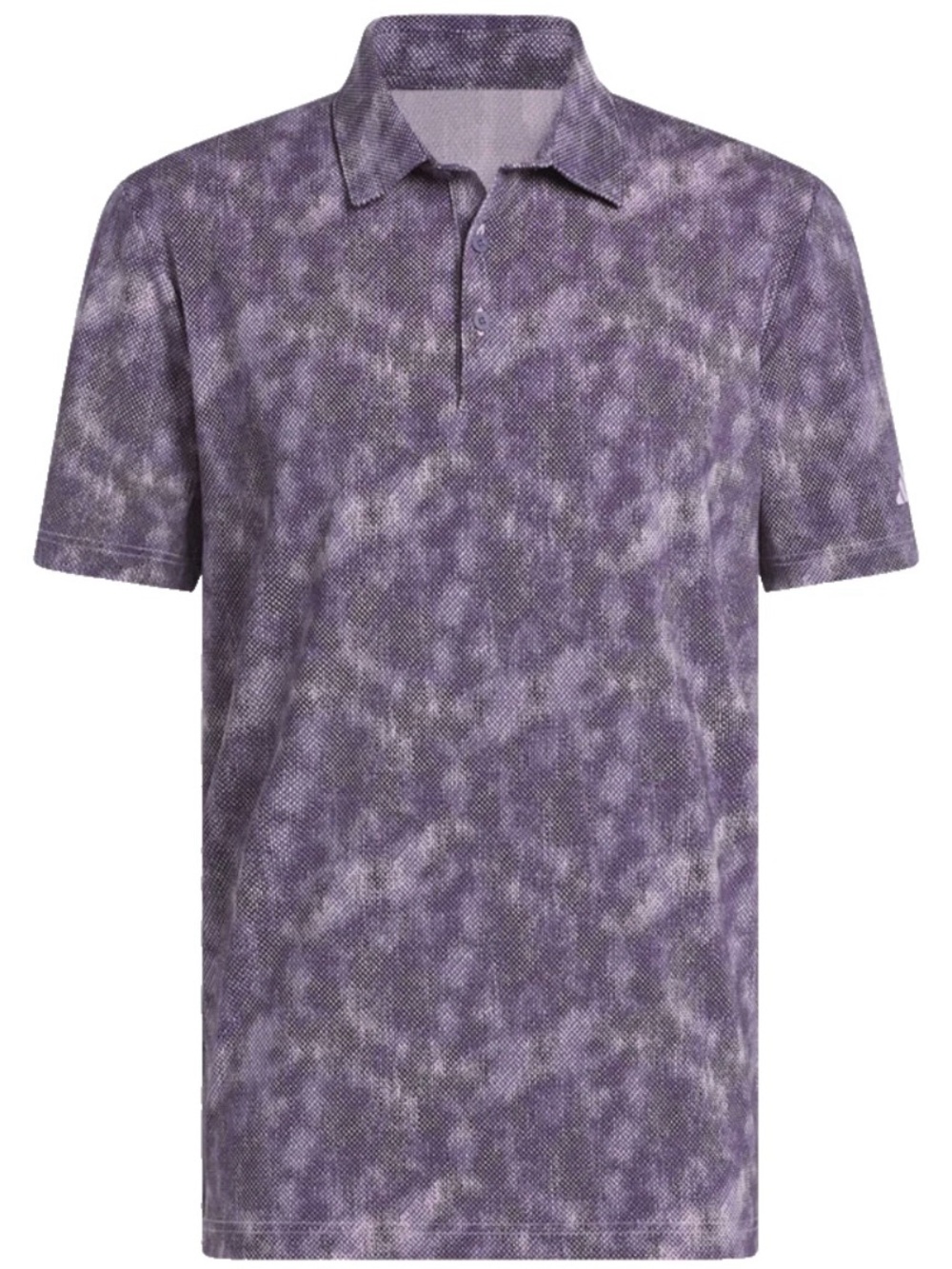 Adidas Men's Purple Lavender Patterned Short-Sleeve Polo tiedye